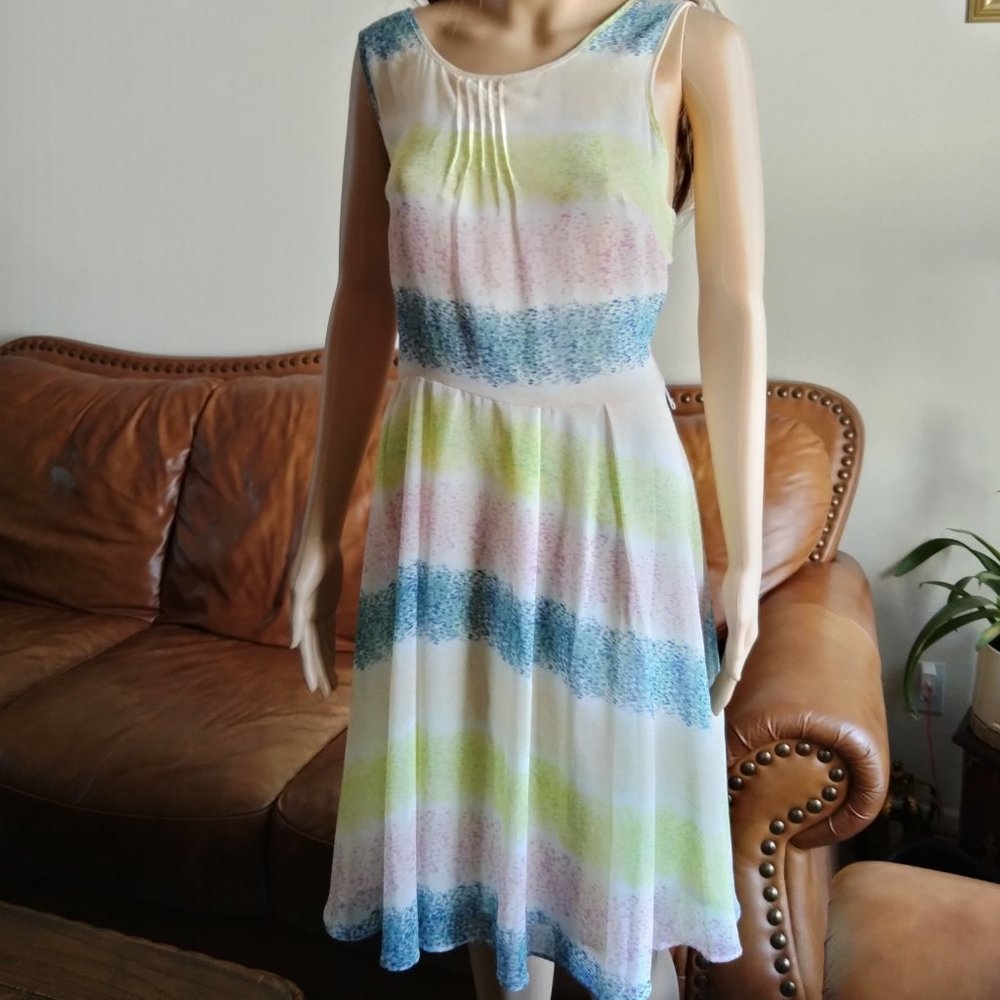 HARPER & GRAY Multi-Color Sleeveless Chiffon Dress NWT Size L
